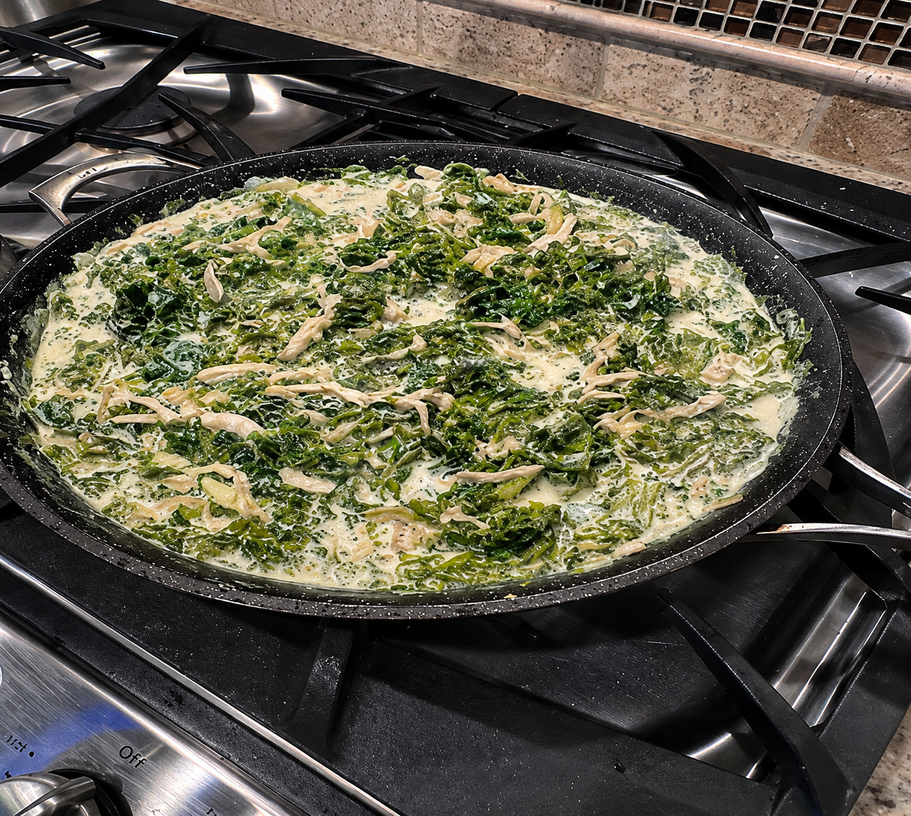 Image of Creamed Kale with Sweet Onions and Parmesan Romano